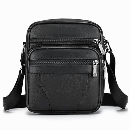 SHOULDER BAG MEN'S LEATHER SMALL BLACK FOR MAN GIFT leather