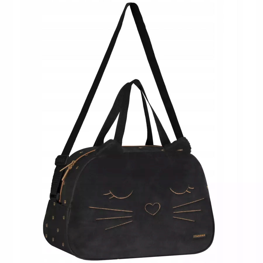 SHOULDER BAG STARPAK BLACK KITTEN FUR SCHOOL GIRL 553187 Brand Starpak