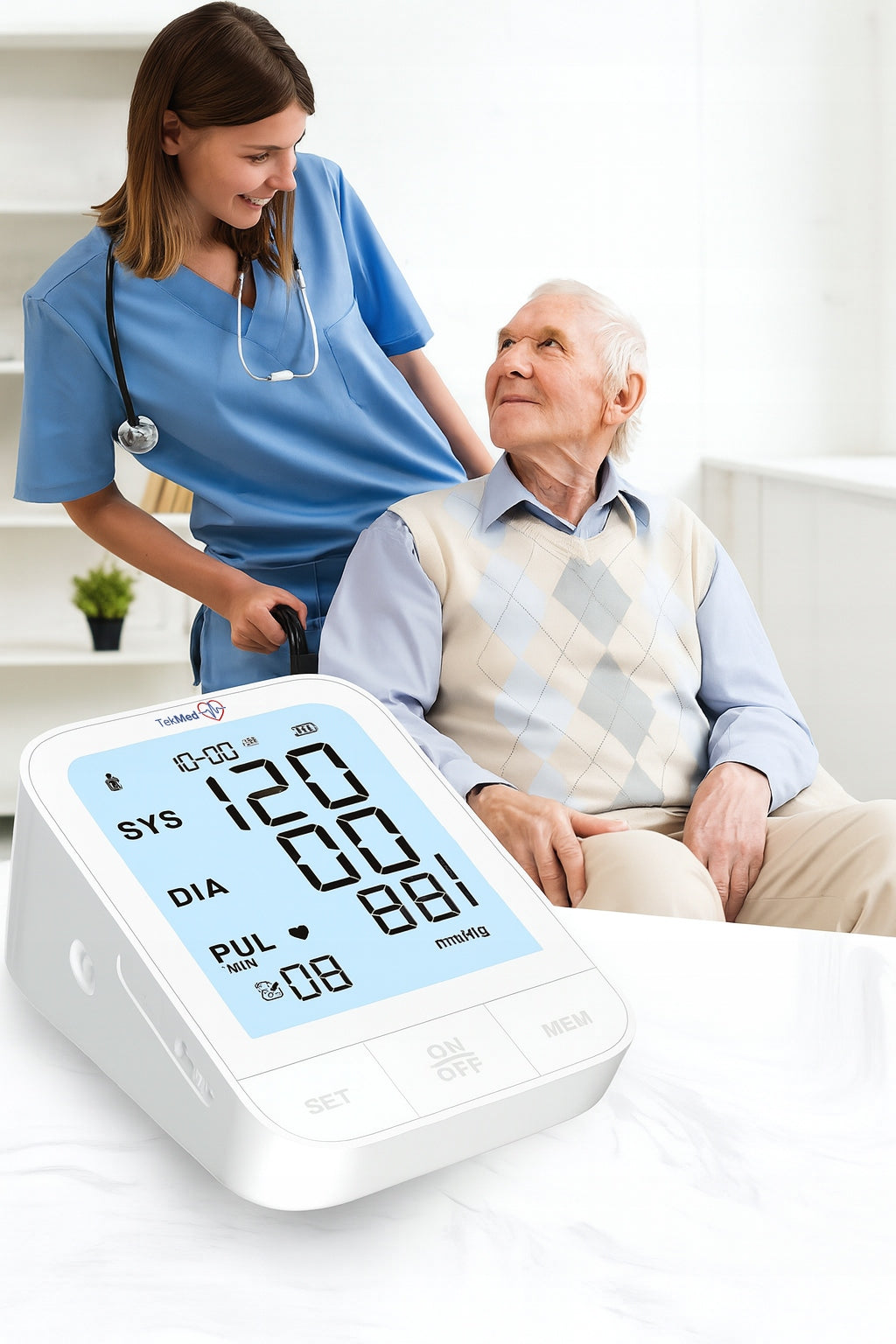 SHOULDER BLOOD PRESSURE MONITOR ARRHYTHMIA SPEAKS in Polish WITH LARGE CUFF 22-42cm EAN (GTIN) 5907771306049