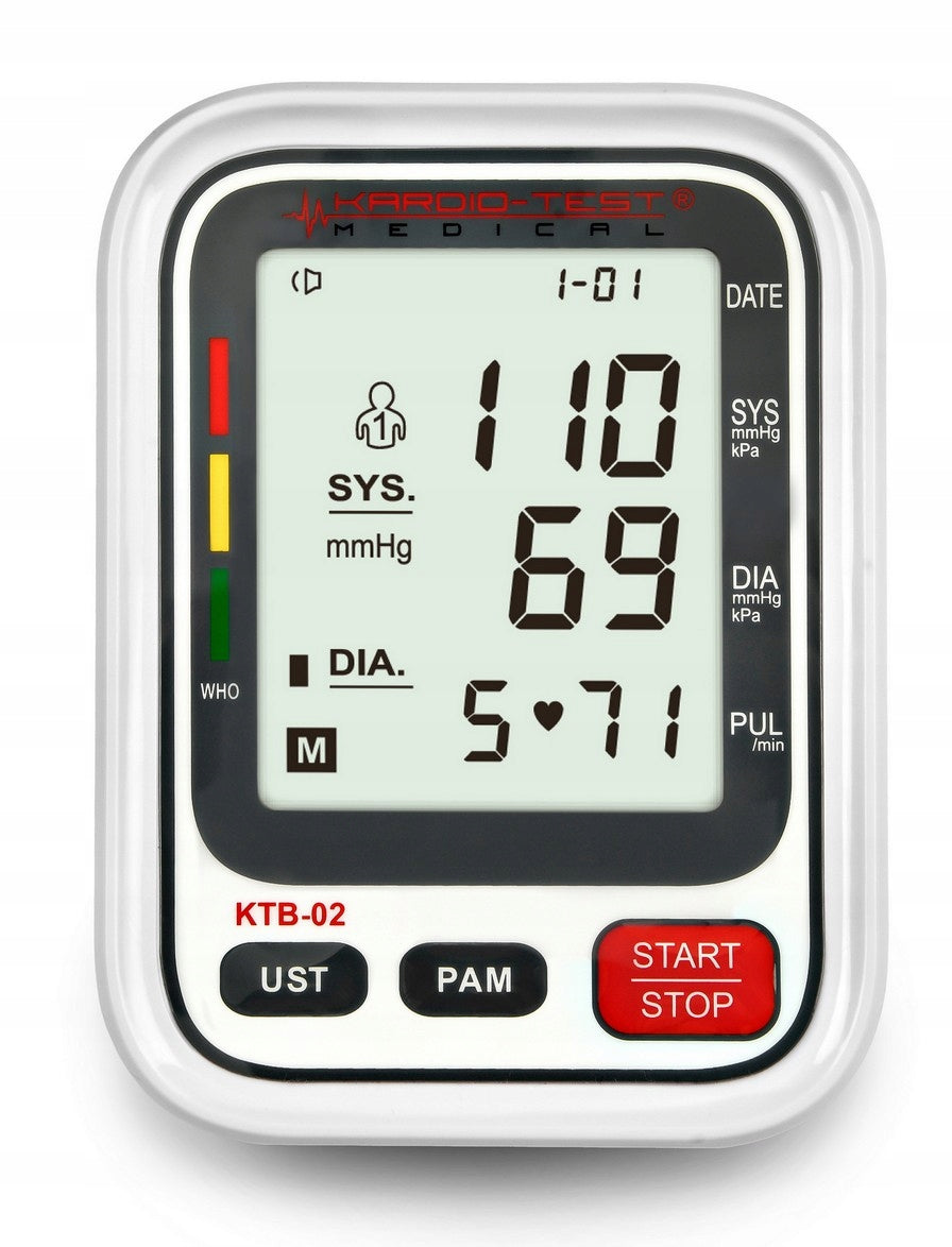 SHOULDER BLOOD PRESSURE MONITOR ARRHYTHMIA memory 2x99 USB-C POWER SUPPLY TECH-MED Packaging status original