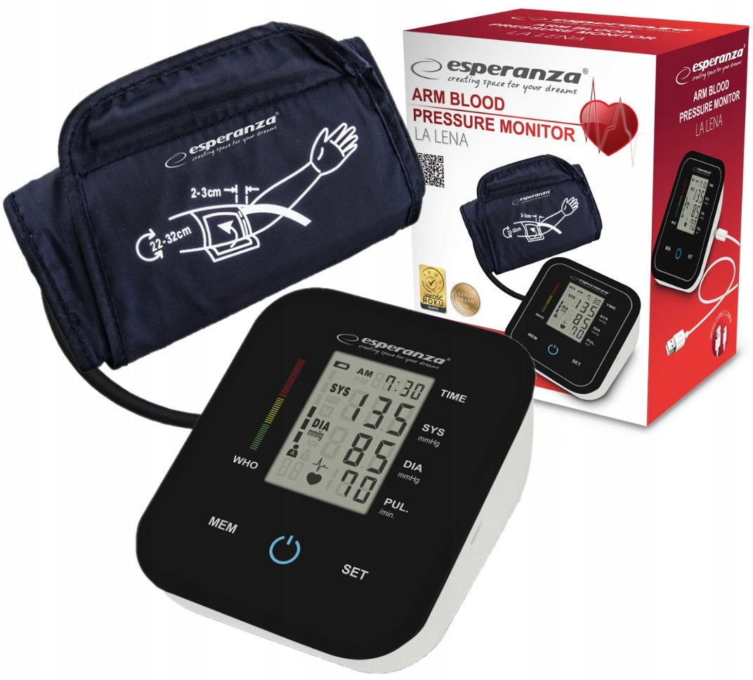 SHOULDER BLOOD PRESSURE MONITOR AUTOMATIC ARRHYTHMIA LARGE LCD SCREEN + CUFF