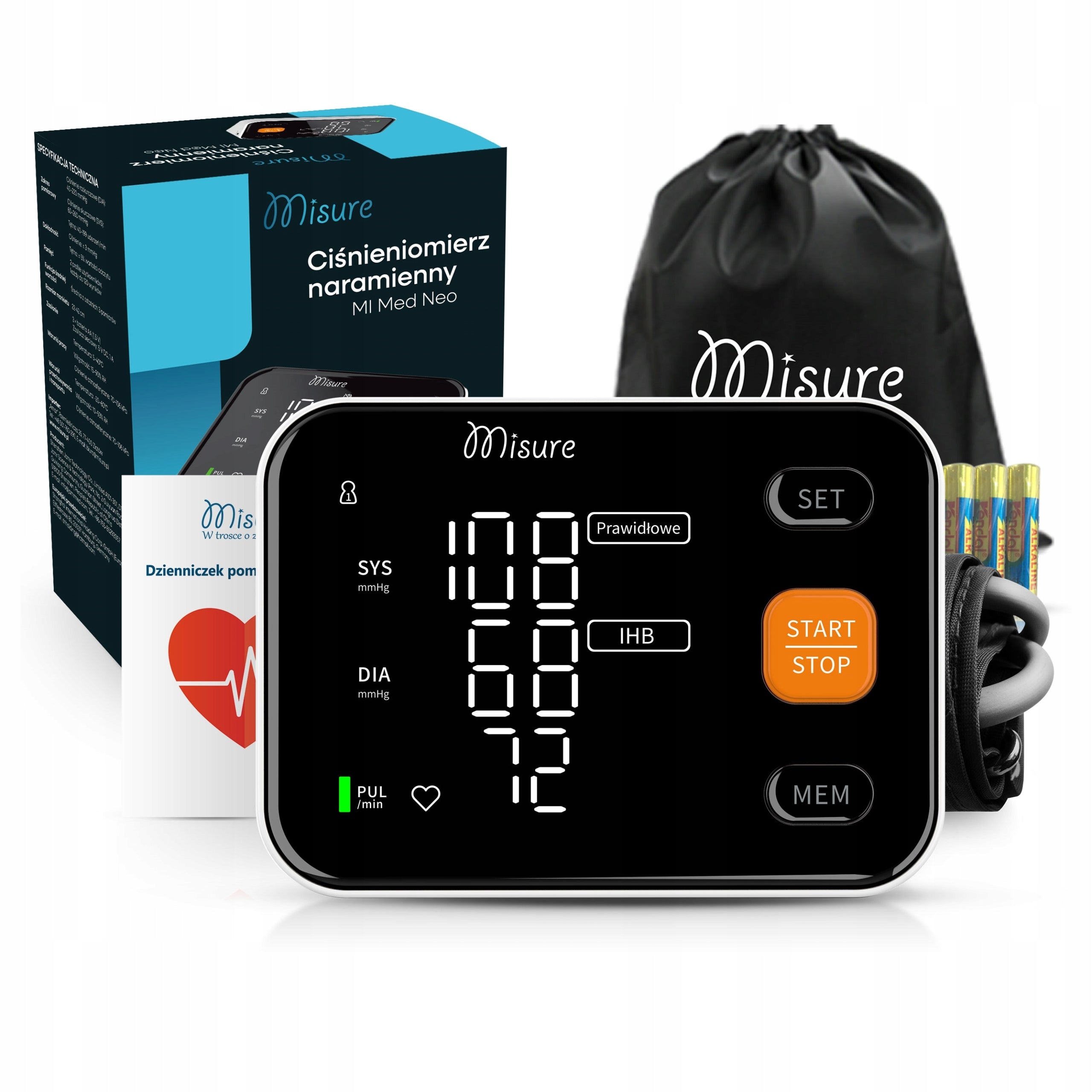 SHOULDER BLOOD PRESSURE MONITOR MISURE MI MED NEO ARRHYTHMIA CASE SPEAKS in Polish
