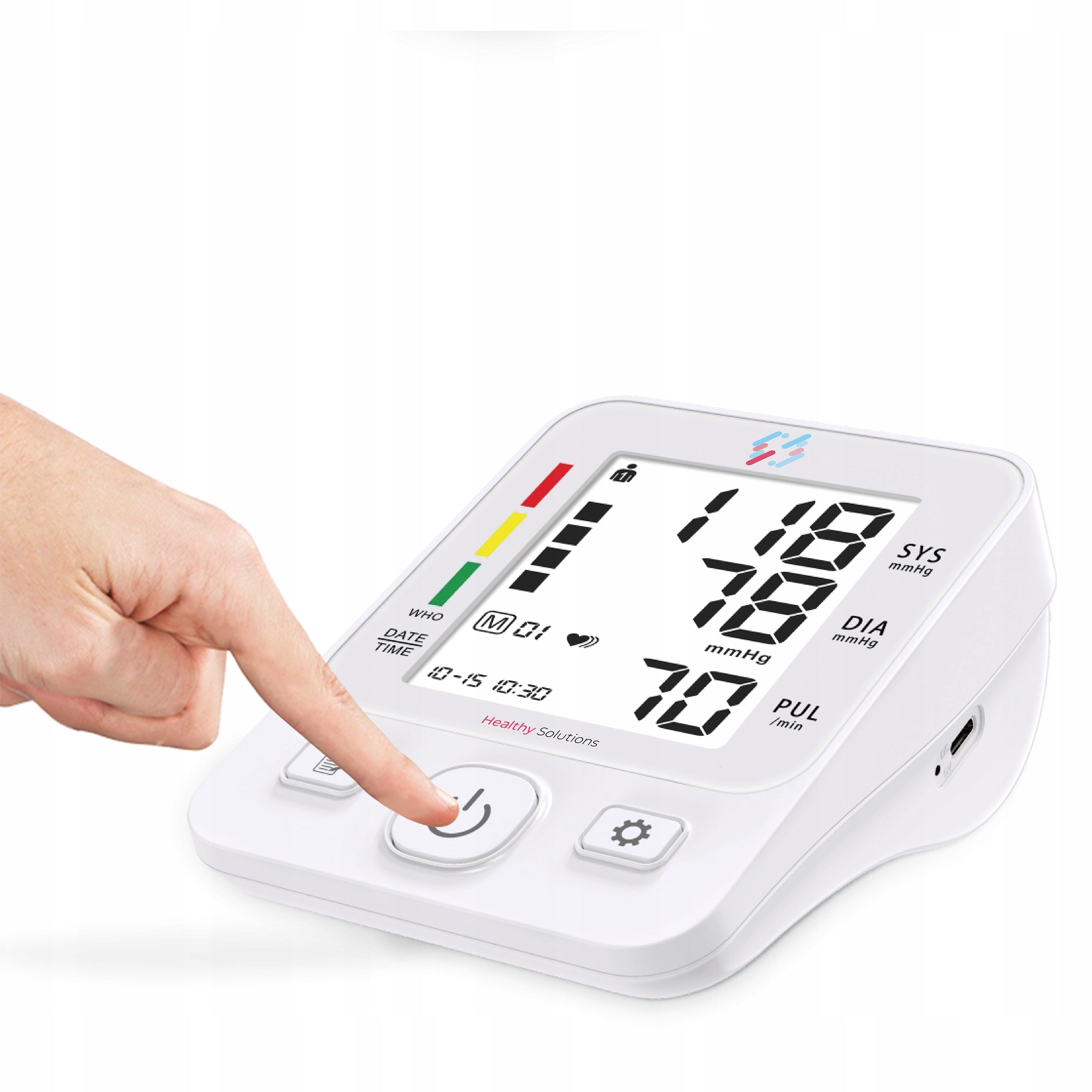 SHOULDER BLOOD PRESSURE MONITOR, SPEAKS in Polish, CASE, ARRHYTHMIA, BACKLIT LCD Packaging status original