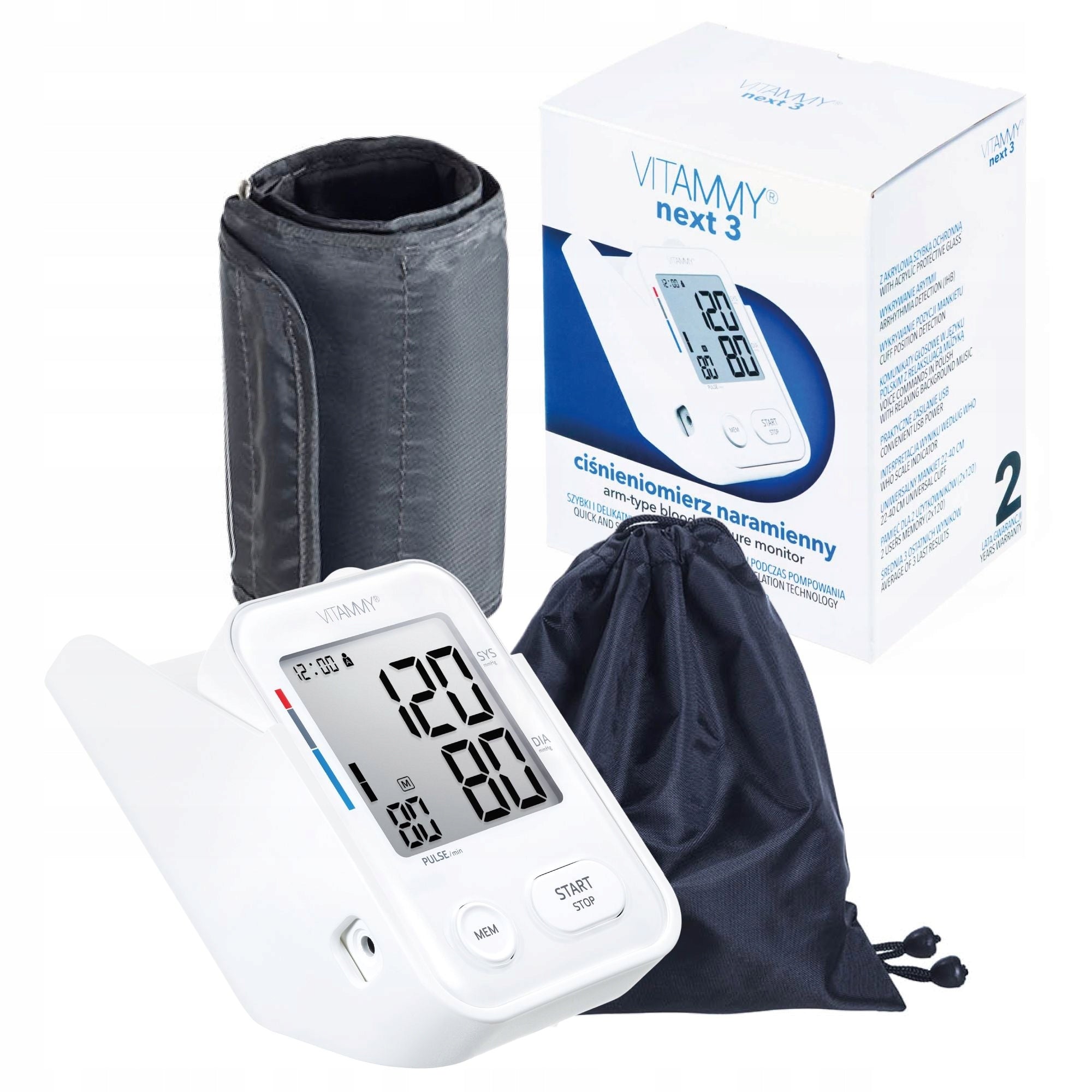 SHOULDER BLOOD PRESSURE MONITOR VITAMMY Next 3 USB SPEECH FUNCTION ARRHYTHMIA