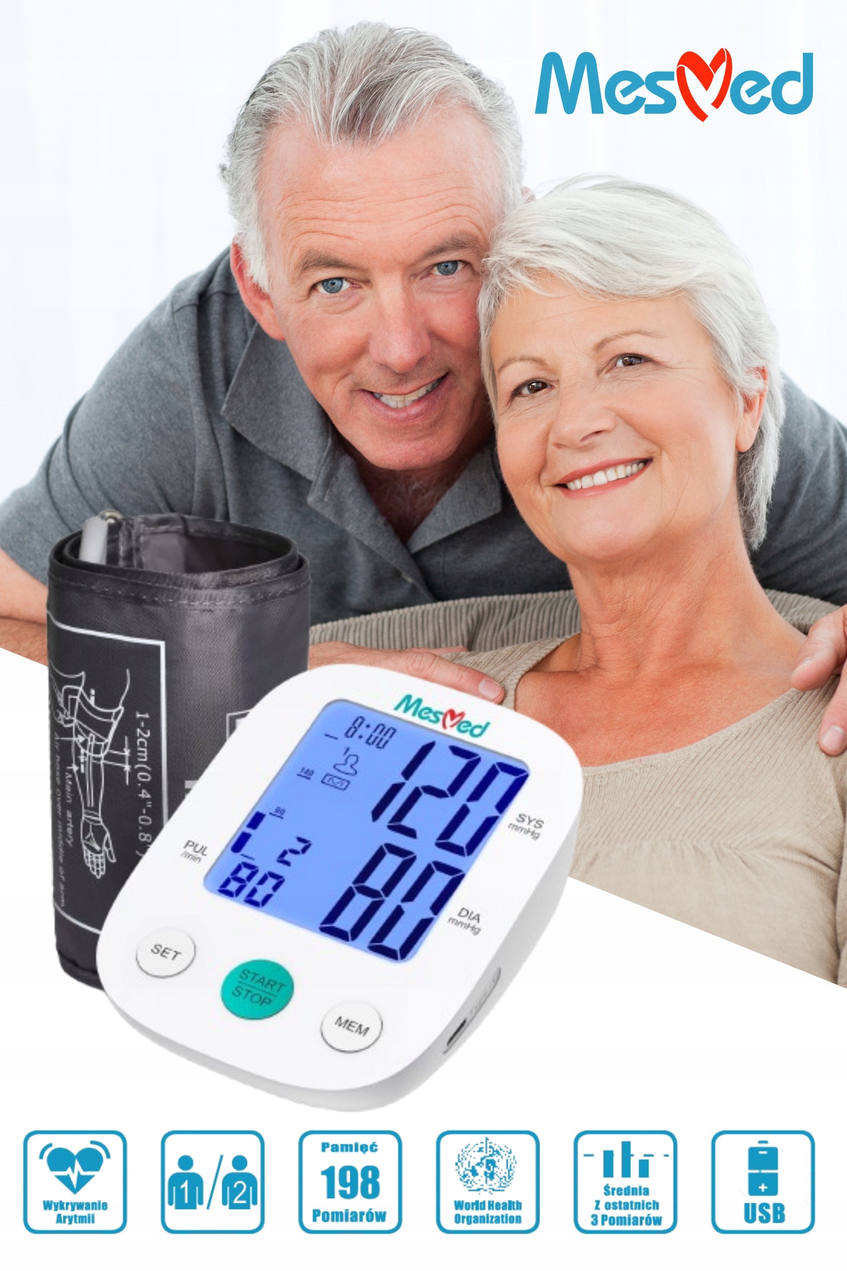 SHOULDER BLOOD Pressure Monitor AUTOMATIC Arrhythmia Memory 2 Pers MM-203 Preciso Packaging status original