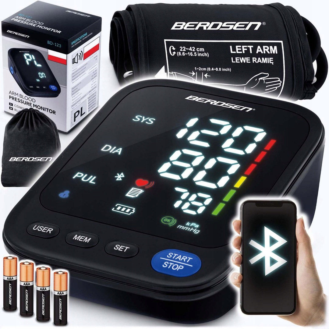 SHOULDER ELECTRONIC BLOOD PRESSURE MONITOR WITH POLISH Bluetooth MESSAGES