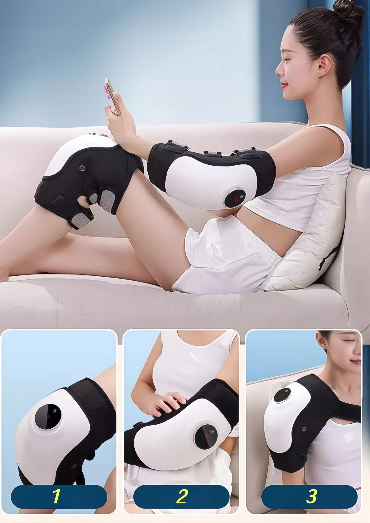 SHOULDER KNEE MASSAGER WIRELESS COMPRESSION WITH HEATING AND VIBRATION Brand LynkCust