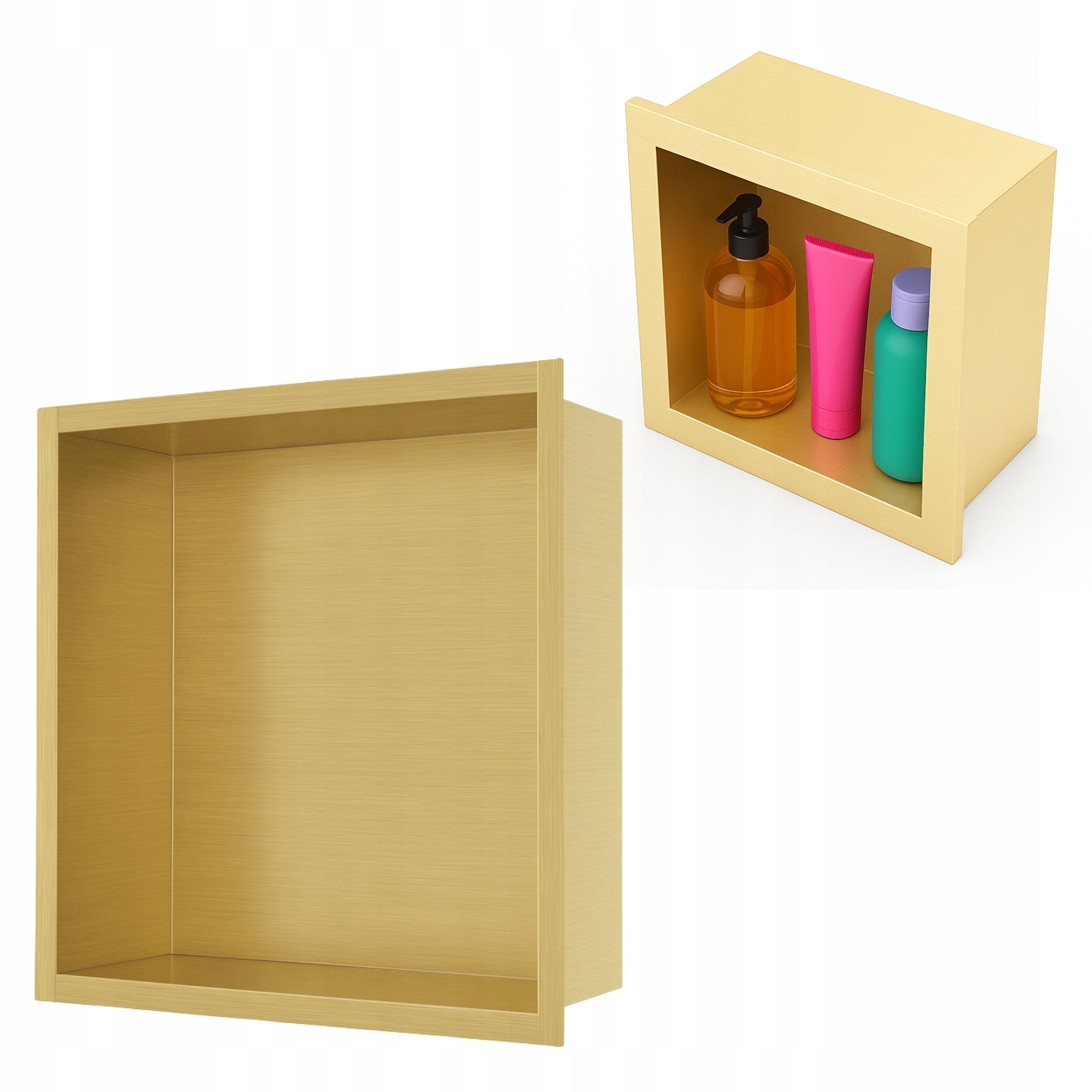 SHOWER BATHROOM SHELF 30x30x10 gold GOLD BUILT-IN WAVE