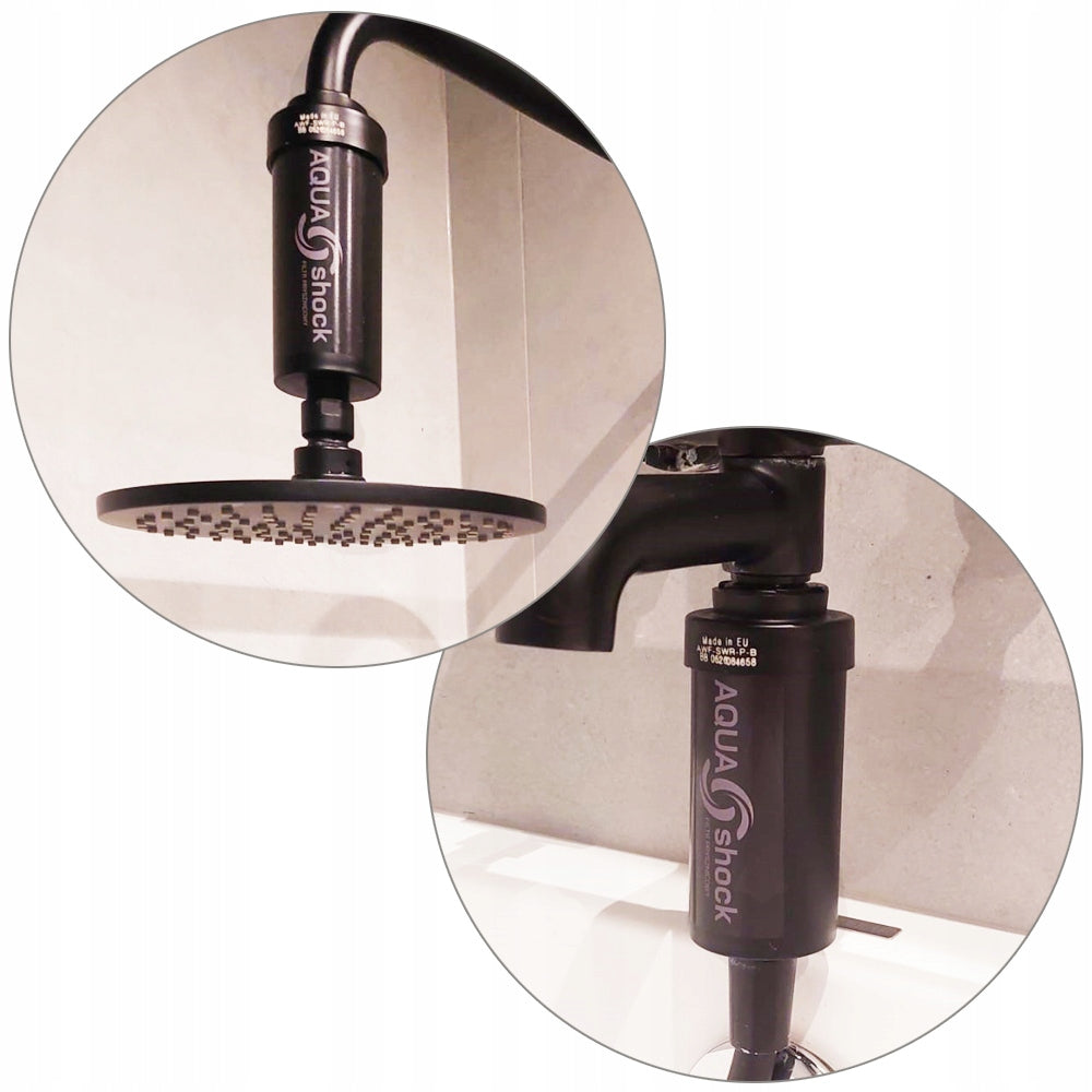 SHOWER WATER FILTER KDF AQUA shock BLACK Packaging status original