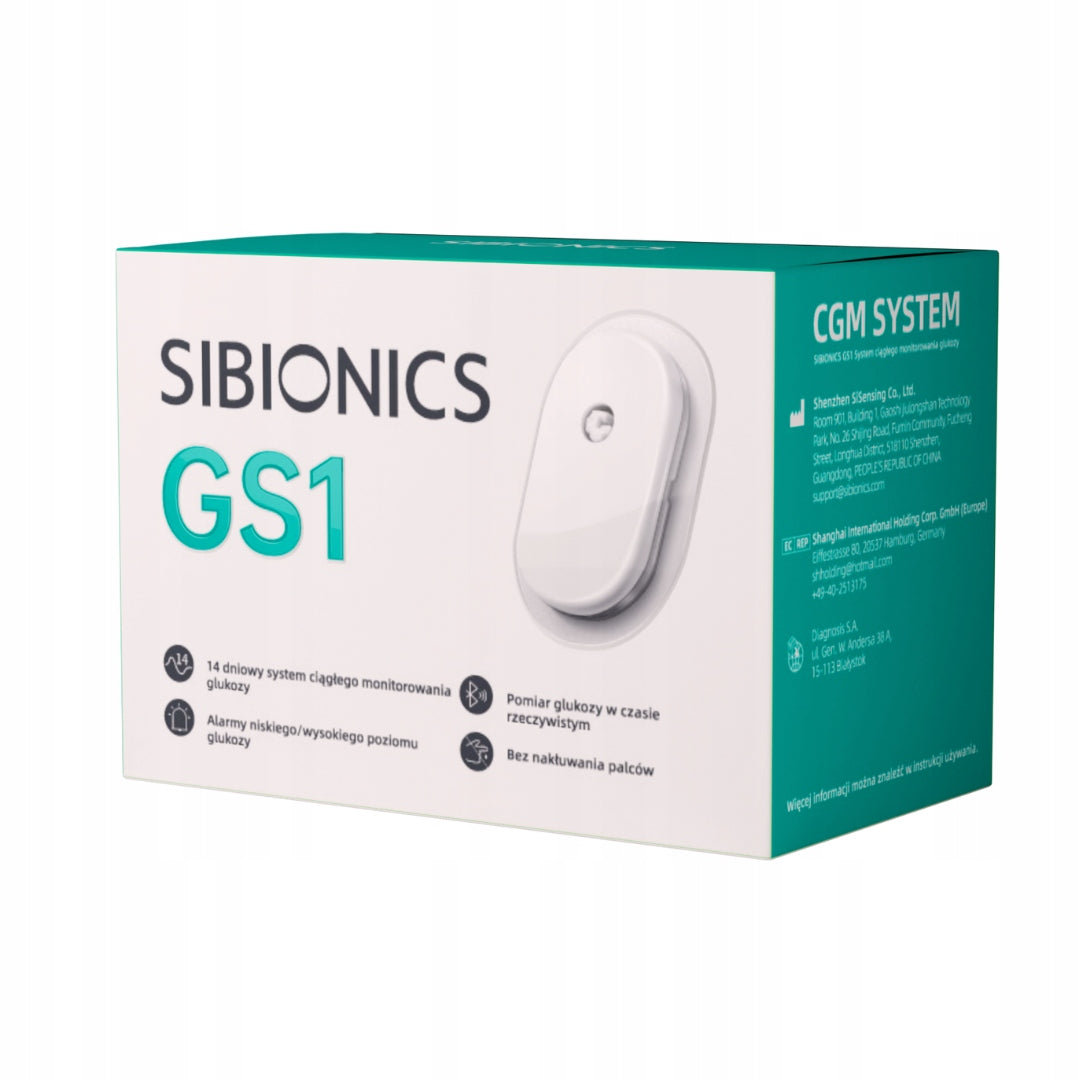 SIBIONICS GS1 (CGM), Continuous Glucose Monitoring System, 1 Pack