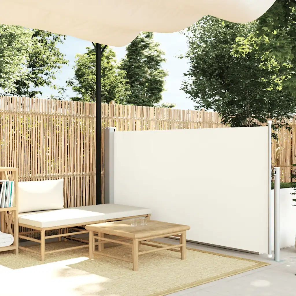 SIDE AWNING EMBROIDERED TERRACE BALCONY 120X500 CM CREAM WATERPROOF UV Manufacturer VidaXL