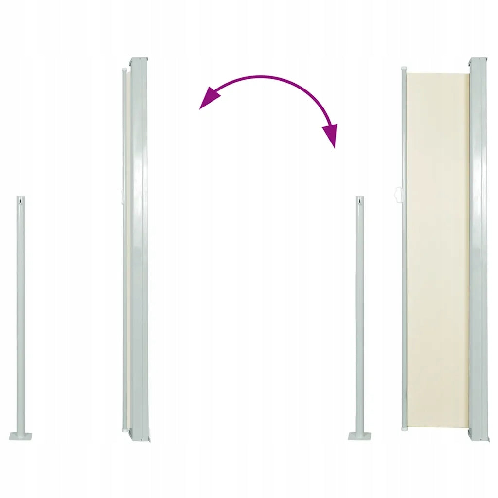 SIDE AWNING EMBROIDERED TERRACE BALCONY 120X500 CM CREAM WATERPROOF UV Product weight with unit packaging 6.1 kg