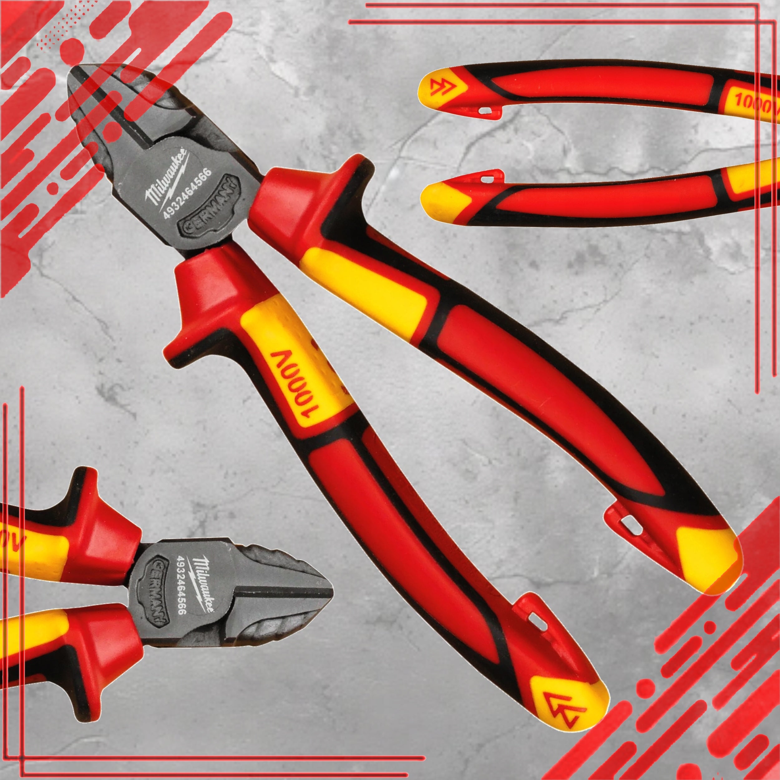 SIDE PLIERS FOR CUTTING WIRES VDE FOR ELECTRICIAN 1000V 145MM MILWAUKEE Manufacturer code 4932464566