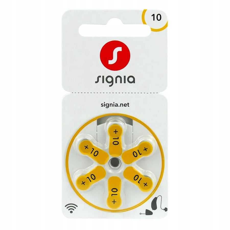 SIEMENS SIGNIA Hearing Aid Batteries 10 / PR70 60pcs 10x6 Set Yellow Packaging status original