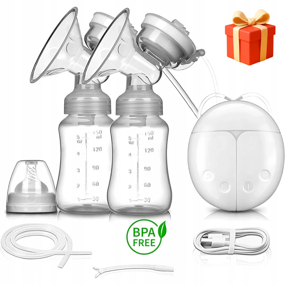 SILENT ELECTRIC BREAST PUMP DOUBLE-SIDED PORTABLE 2 MODES 9 LEVELS WHITE