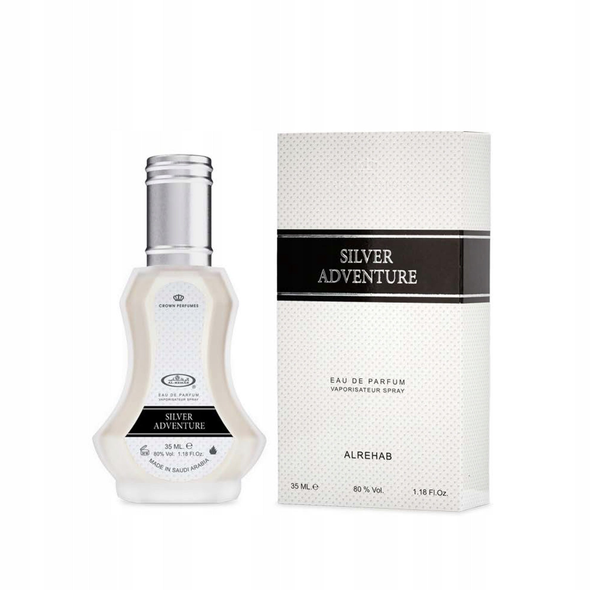 SILVER ADVENTURE ARABIC PERFUME MEN'S GRAPEFRUIT FRESH 35ml AL REHAB EDP Packaging status original