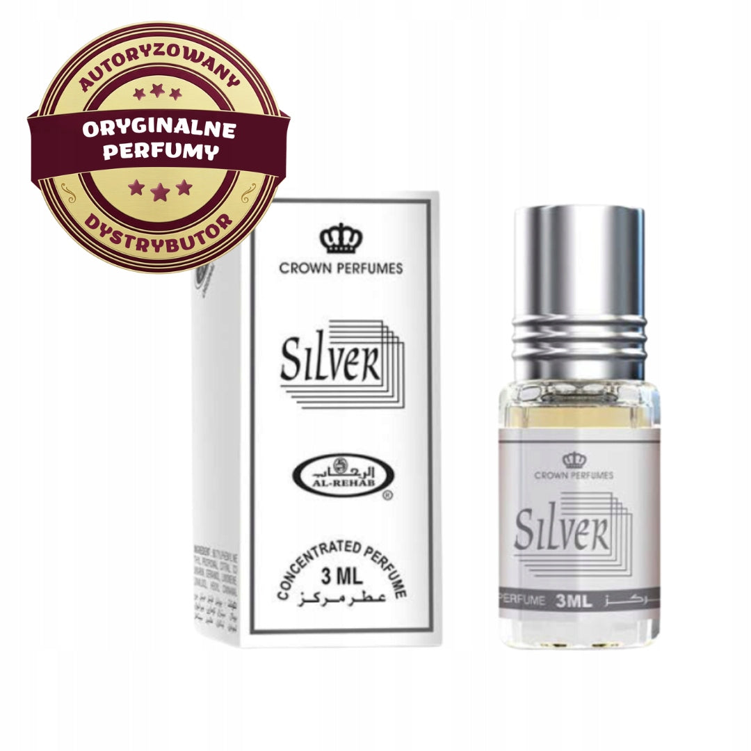 SILVER ARABIC PERFUME IN OIL FRESH WOODY MEN'S 3 ml AL REHAB