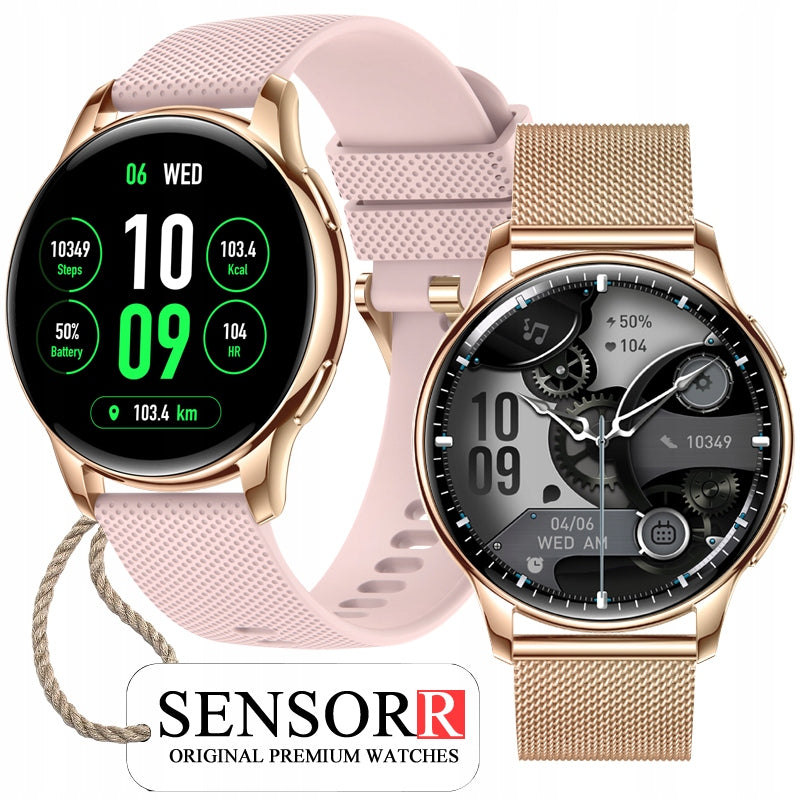 SILVER SMARTWATCH WOMEN'S TALK PRESSURE HEART RATE MONITOR SLEEP STEPS PL Packaging status original