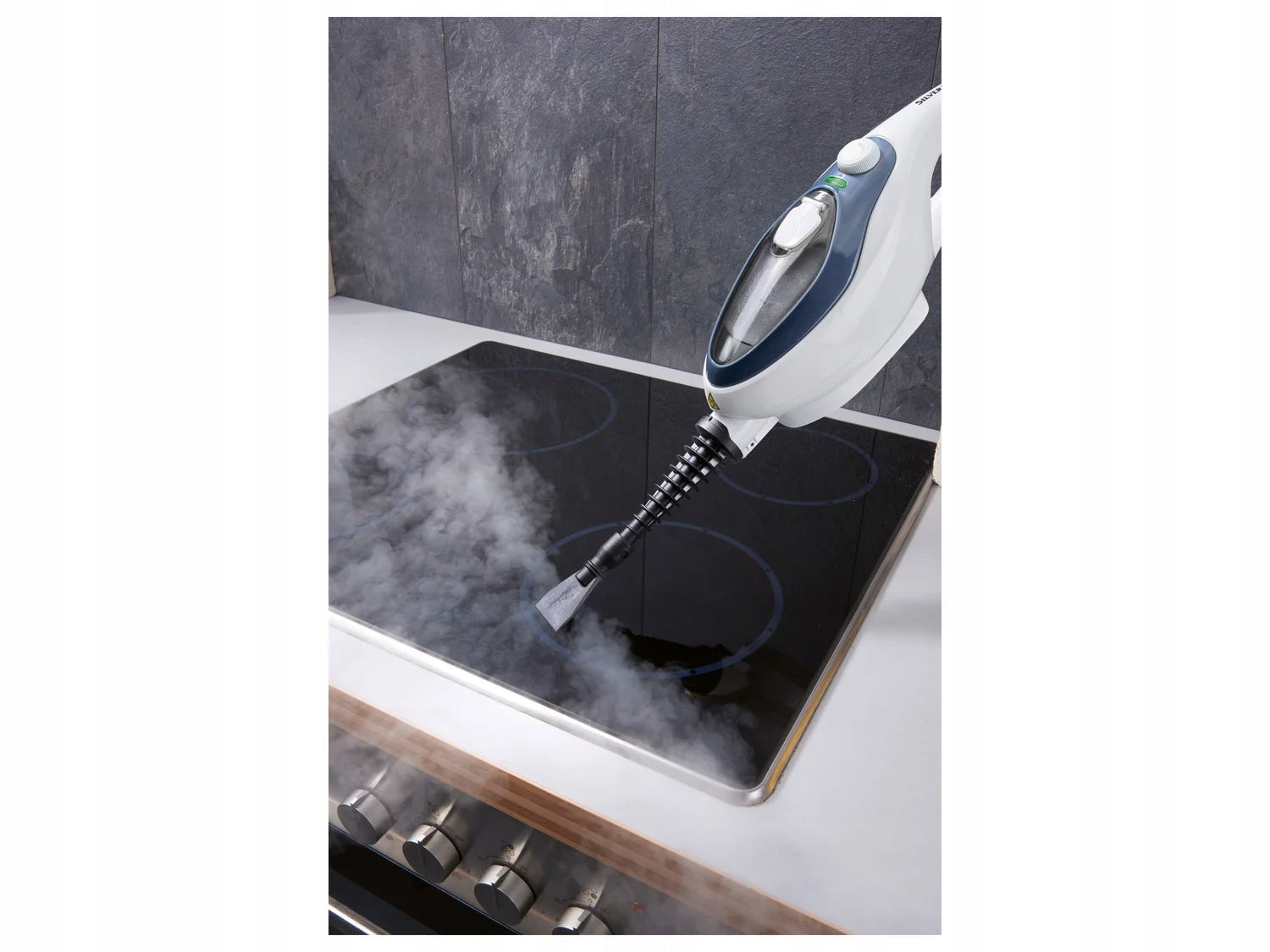 SILVERCREST STEAM MOP 1500W 2 IN 1 SDM 1500 D4 POWER ADJUSTMENT + ACCESSORIES Dominant color white