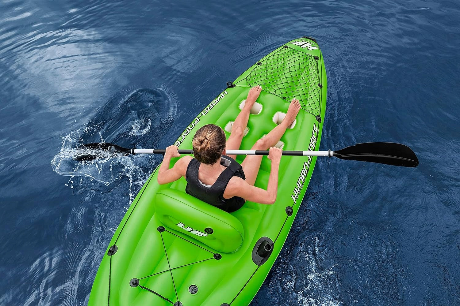 SINGLE INFLATABLE KAYAK 285 CM GREEN FOR RECREATION AND FISHING Material polyethylene