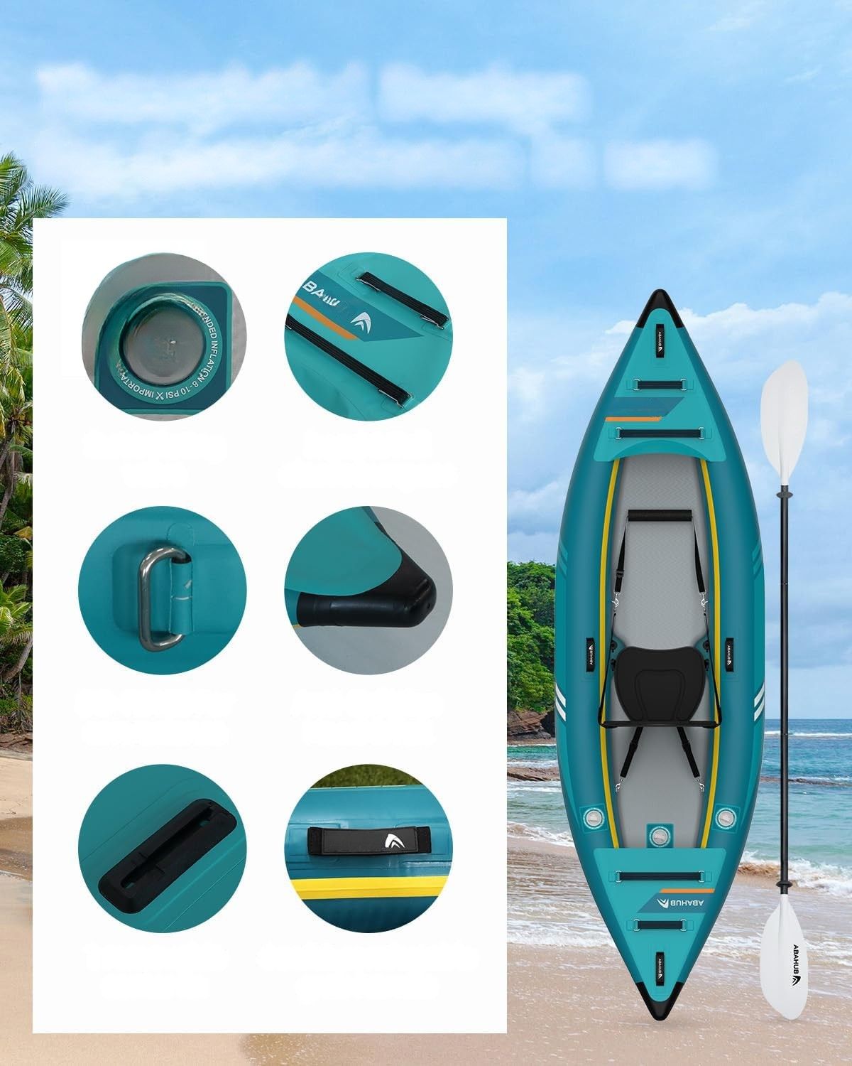 SINGLE INFLATABLE KAYAK 320 CM WITH PADDLE PUMP AND SEAT Manufacturer code 5900380997691