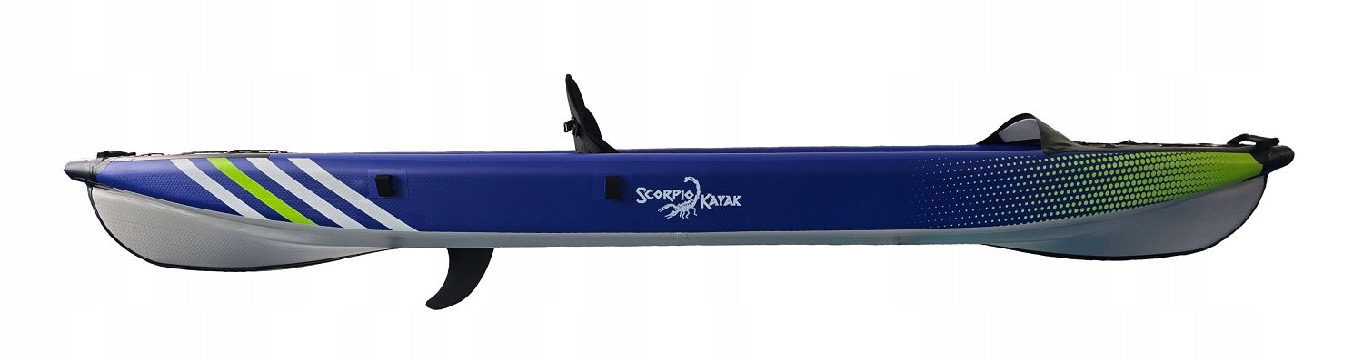 SINGLE KAYAK PUMPED DS 385 FULL DROPSTITCH SET ONE Model DS 385 SOFT KEEL BLUE/LIME
