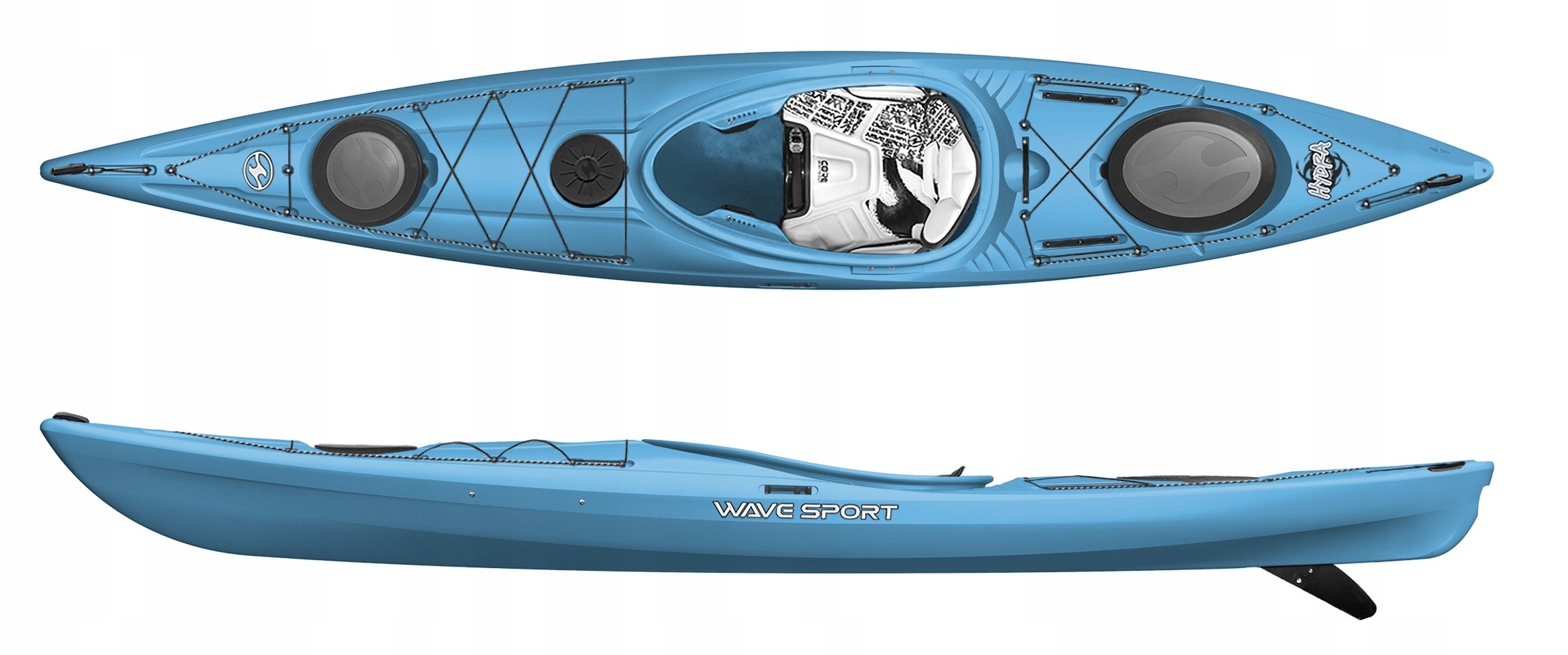 SINGLE-PERSON HIKING KAYAK COMFORTABLE FAST HYDRA 125 WAVE SPORT ONE