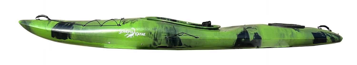 SINGLE-PERSON HIKING KAYAK HYBRID CROSSOVER LAKE RIVER SKEG Model CROSSOVER GREEN/BLACK