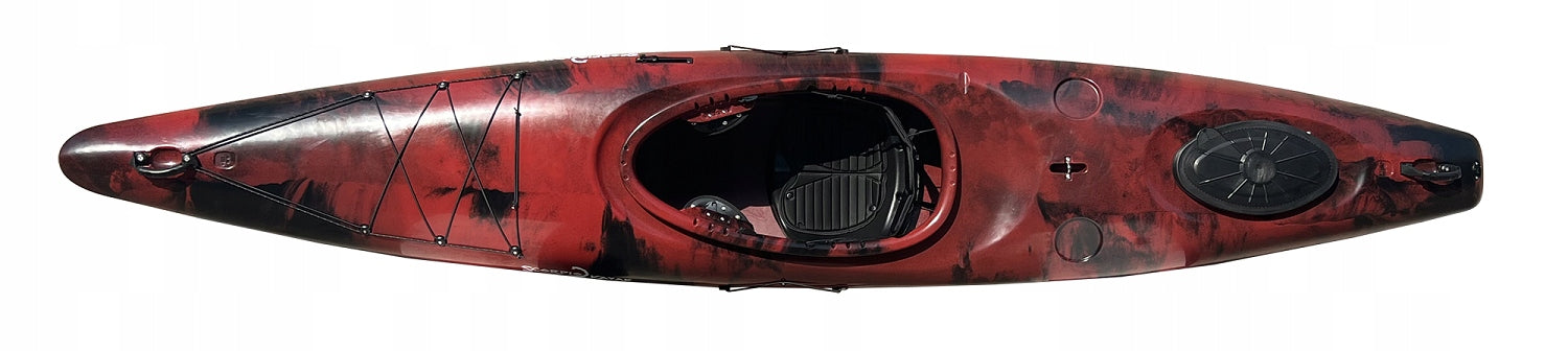 SINGLE-PERSON HIKING KAYAK HYBRID MOUNTAIN CROSSOVER RIVER SKEG Model CROSSOVER RED/BLACK