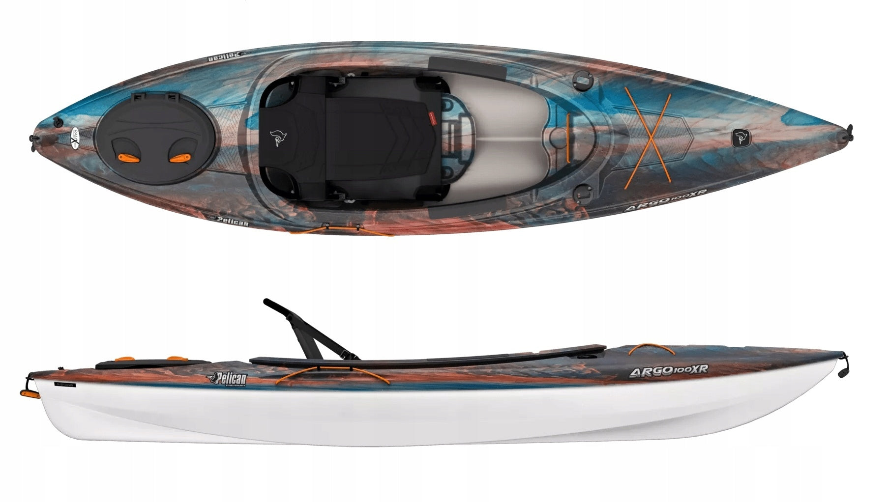 SINGLE PERSON TOURIST KAYAK ARGO 100XR STABLE COMFORTABLE LIGHT PELICAN Brand Pelican