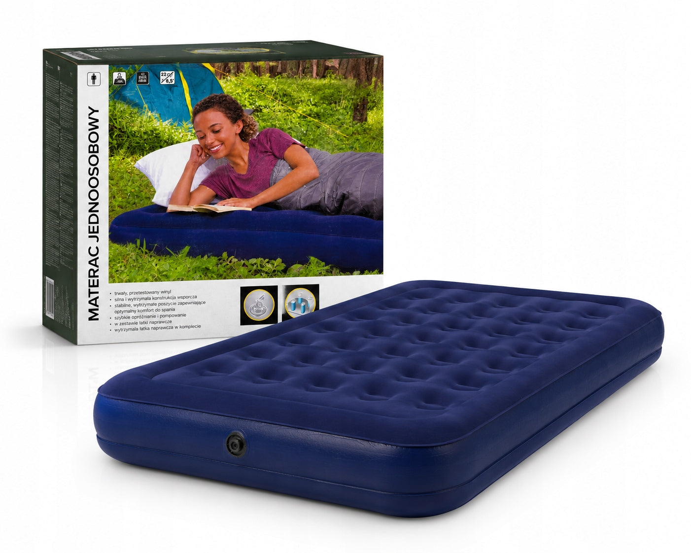 SINGLE VELOUR MATTRESS 185x79x22 cm INTEX – durable and comfortable