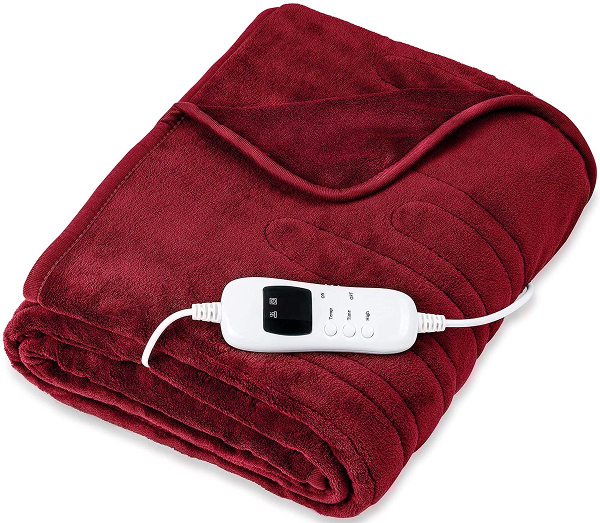SINNLEIN - ELECTRIC BLANKET MADE OF PLUSH 200 X 180 CM BURGUNDY