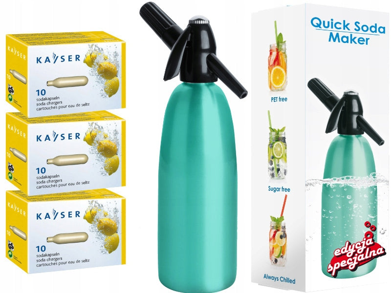 SIPHON SATURATOR FOR SPARKLING WATER + 30 CARTRIDGES