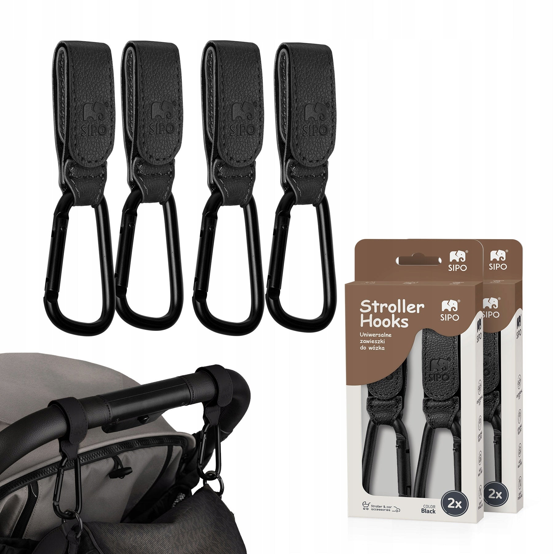 SIPO Pendants, hooks for trolley – set of 2 black Manufacturer code SCA-12