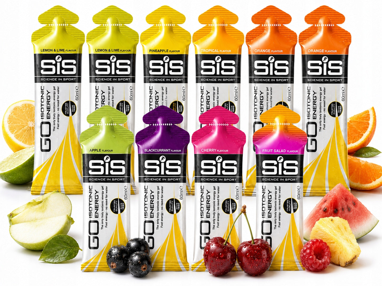 SIS ENERGY GELS MIX OF FLAVORS 10 x 60ml Expiration date at least six months from the date of purchase