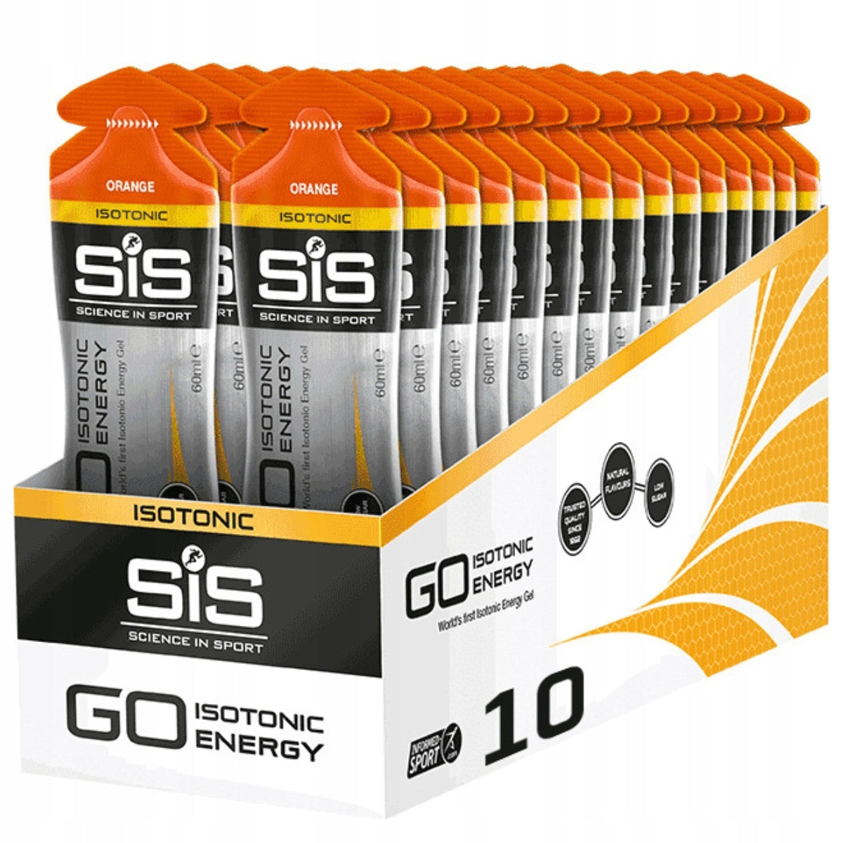 SIS GO ISOTONIC GEL ENERGY GEL 10x60ml Orange ORANGE Expiration date at least six months from the date of purchase
