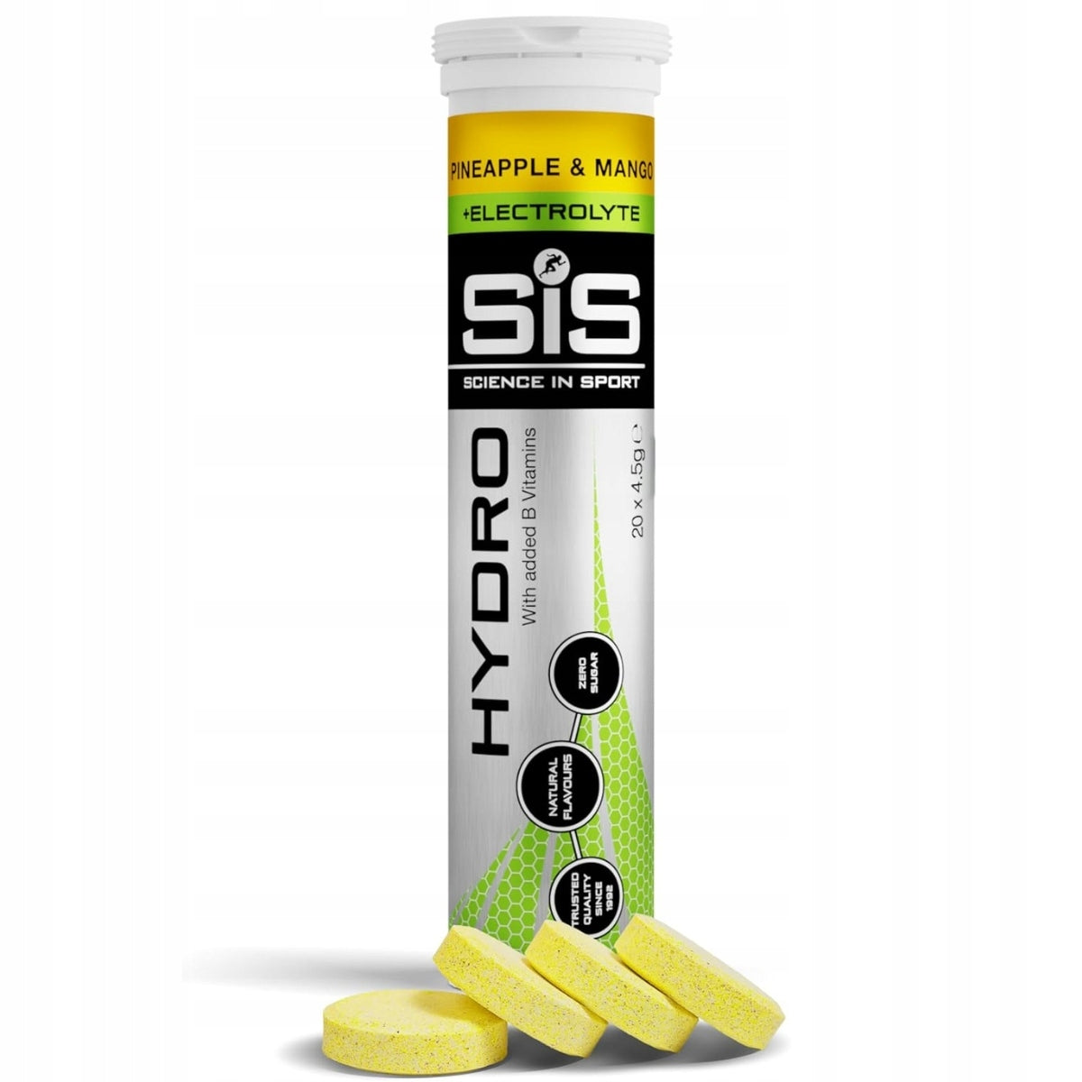 SIS Go Hydro 20 Effervescent Tablets Hydration Isotonic | Pineapple-Mango Expiration date at least six months from the date of purchase