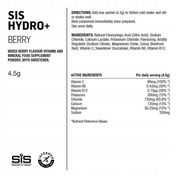 SIS Hydro+ Drink Mix Berry Sachets x6 Manufacturer code SIS131081