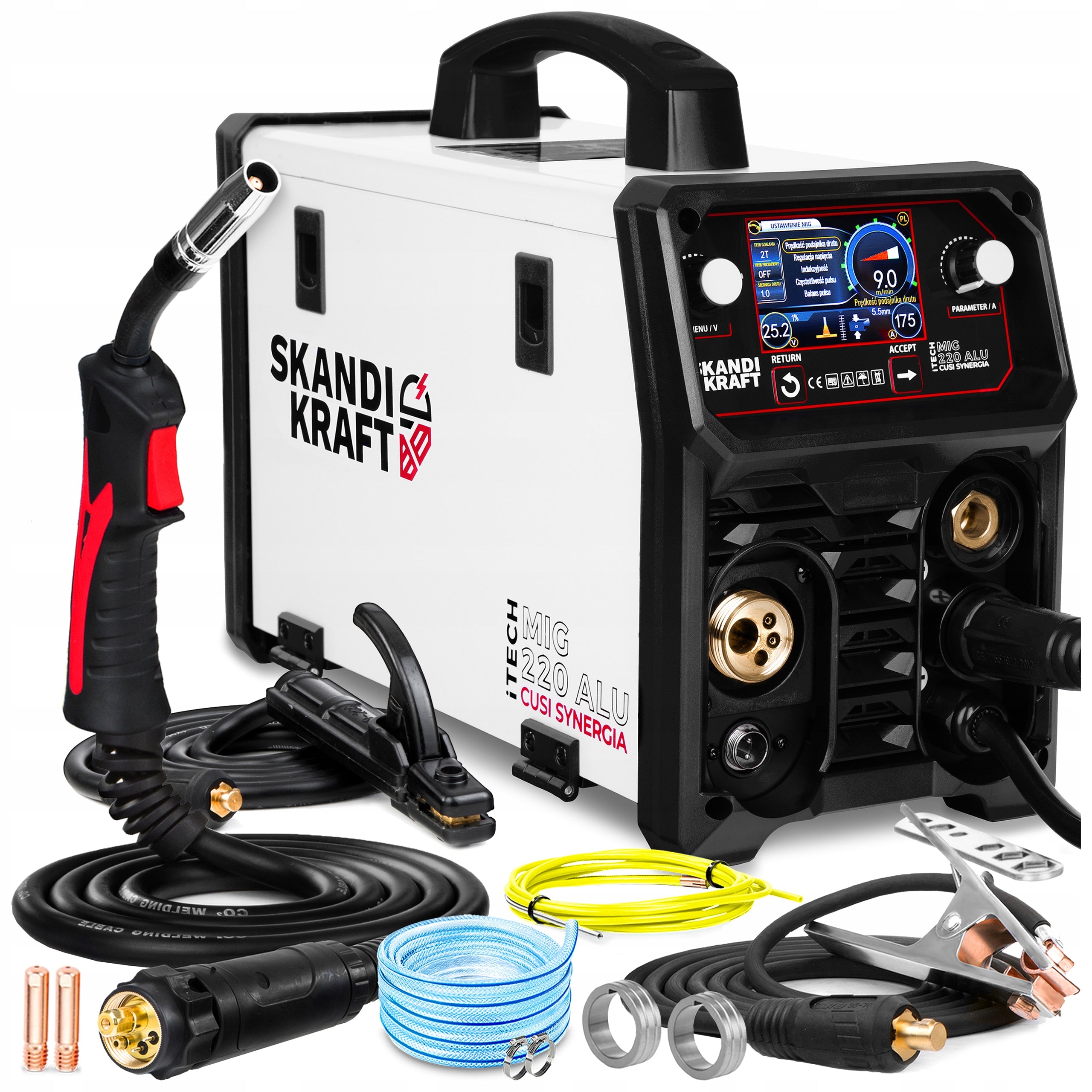 SKANDI KRAFT ITECH MIG 220 ALU CUSI SYNERGY WELDING MACHINE 200A 230V