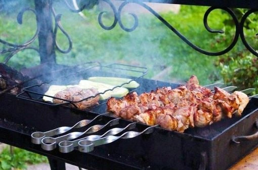 SKEWERS SHAMPOOS FOR GRILL MEAT SKEWERS 6PCS 50cm STAINLESS Length 50 cm