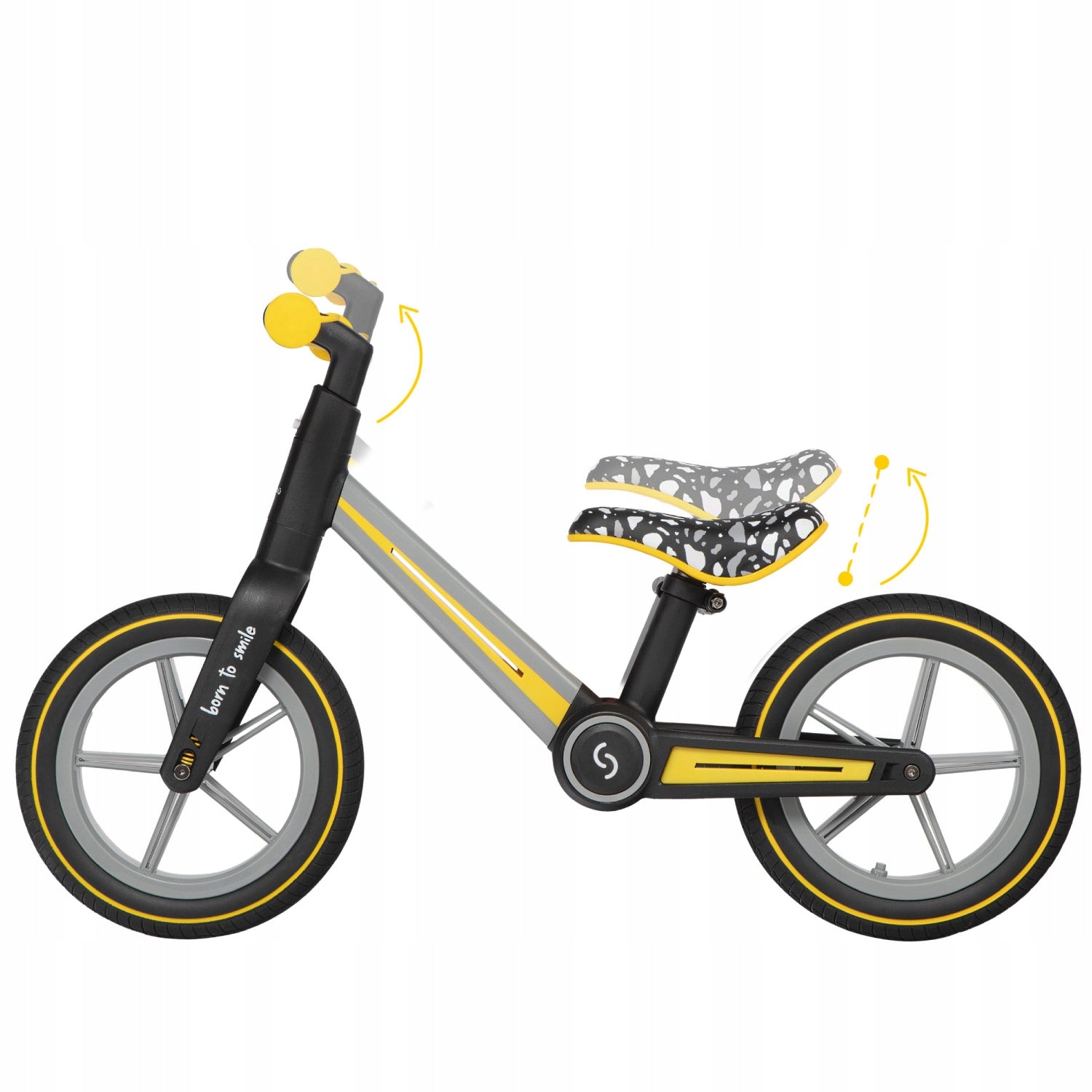 SKIDDOU Folding Balance Bike Ronny Yellow Frame Aluminum