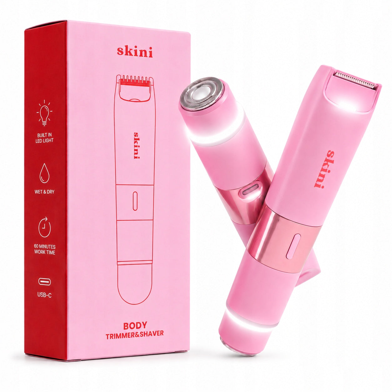 SKINI RAZOR WOMEN'S BODY SHAVER FOR WOMEN LED EPILATOR