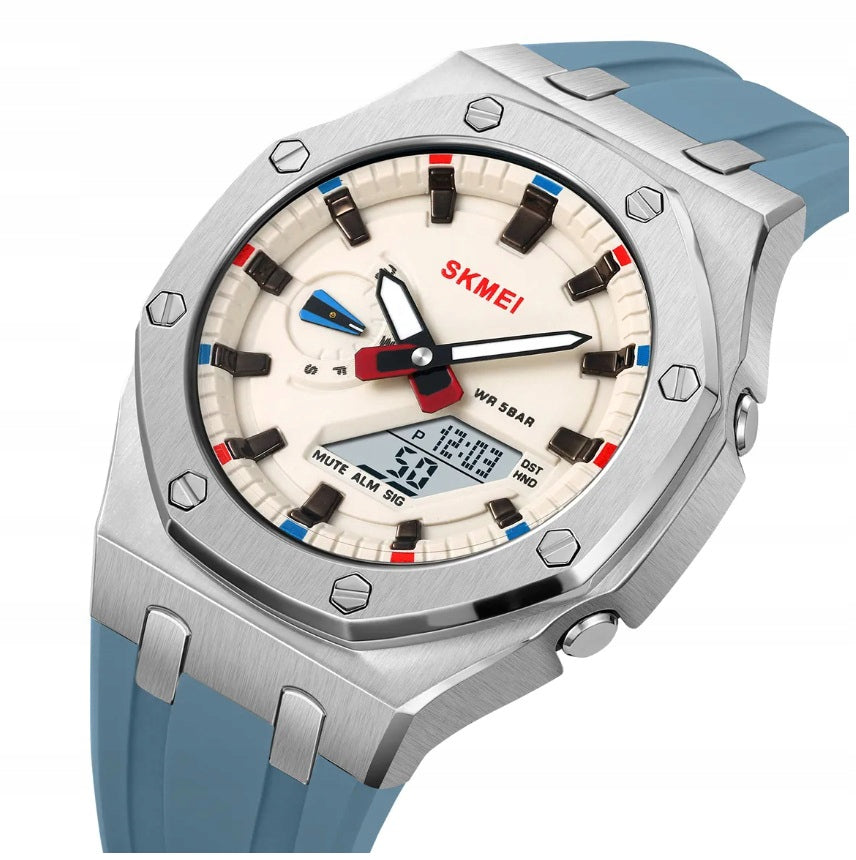 SKME Men's Watch skm.122431f.mn Electronic Analog Steel case Brand Skmei