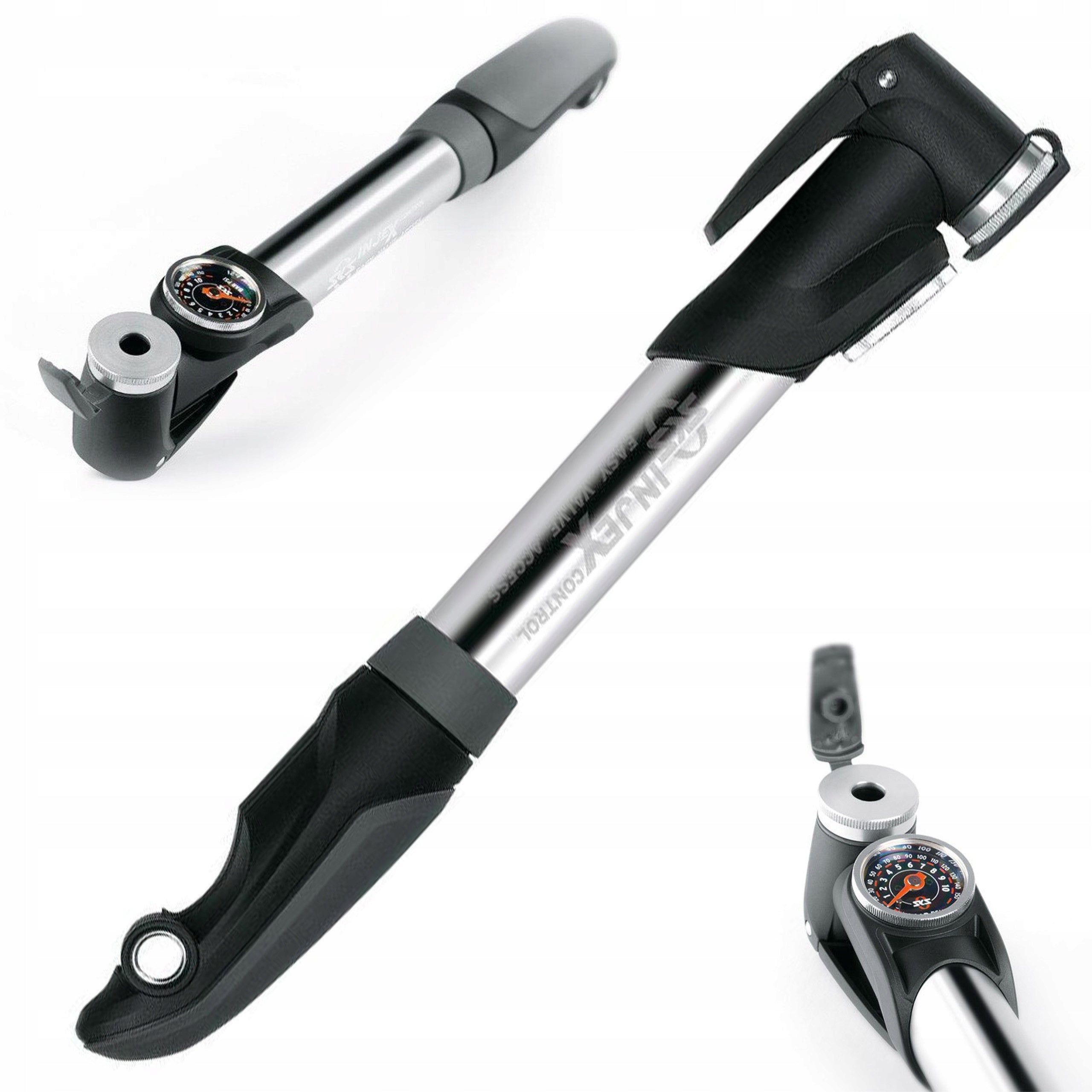 SKS Injex Control Handheld Bicycle Pump with Alu 10Bar AV DV Pressure Gauge