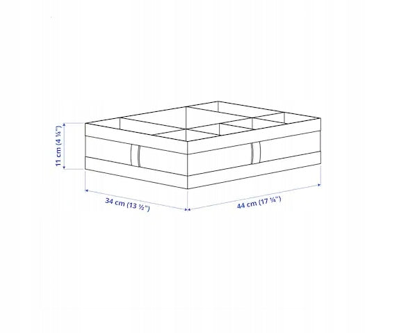 SKUBB Box with compartments, dark grey, 44x34x11 cm Manufacturer code 504.000.05