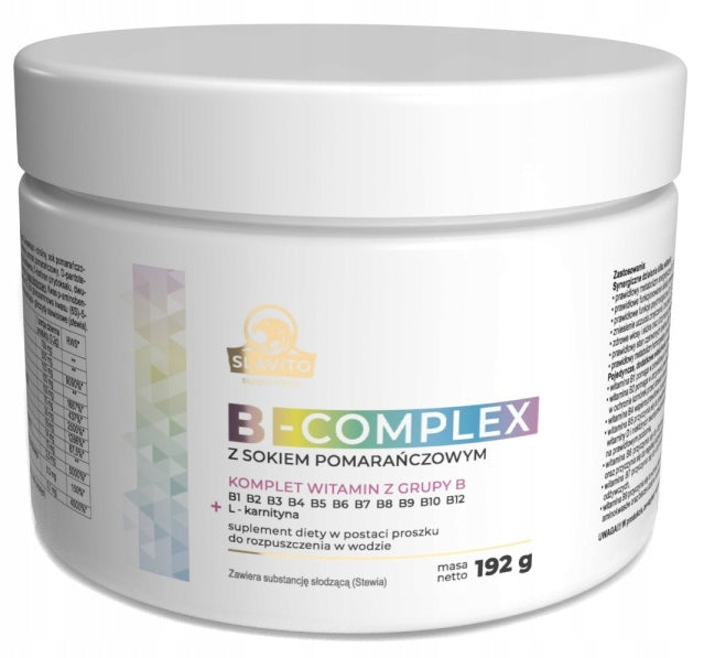 SLAVITO Vitamin B-COMPLEX WITH ORANGE JUICE + L-CARNITINE powder