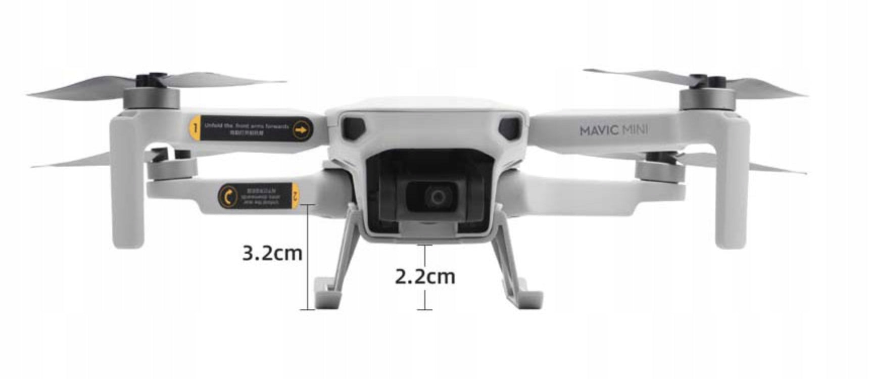 SLED LEGS SKID SUPPORTS FOR LANDING DRONE ON DJI MAVIC MINI / 2 / 2SE 4K Manufacturer code Podwozie do drona DJI MINI 4K / MINI 2 SE