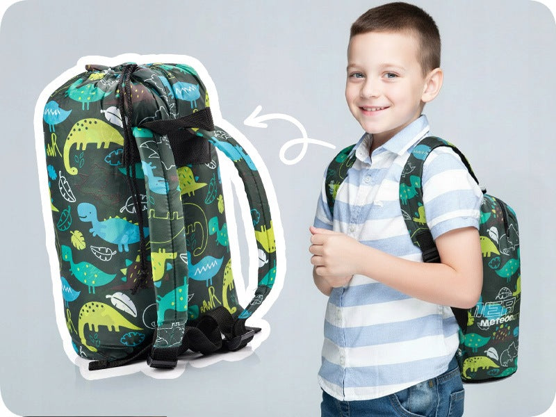 SLEEPING BAG FOR CHILDREN WITH BACKPACK METEOR mummy YMER DINO (130+30)x60/40cm Packaging status original