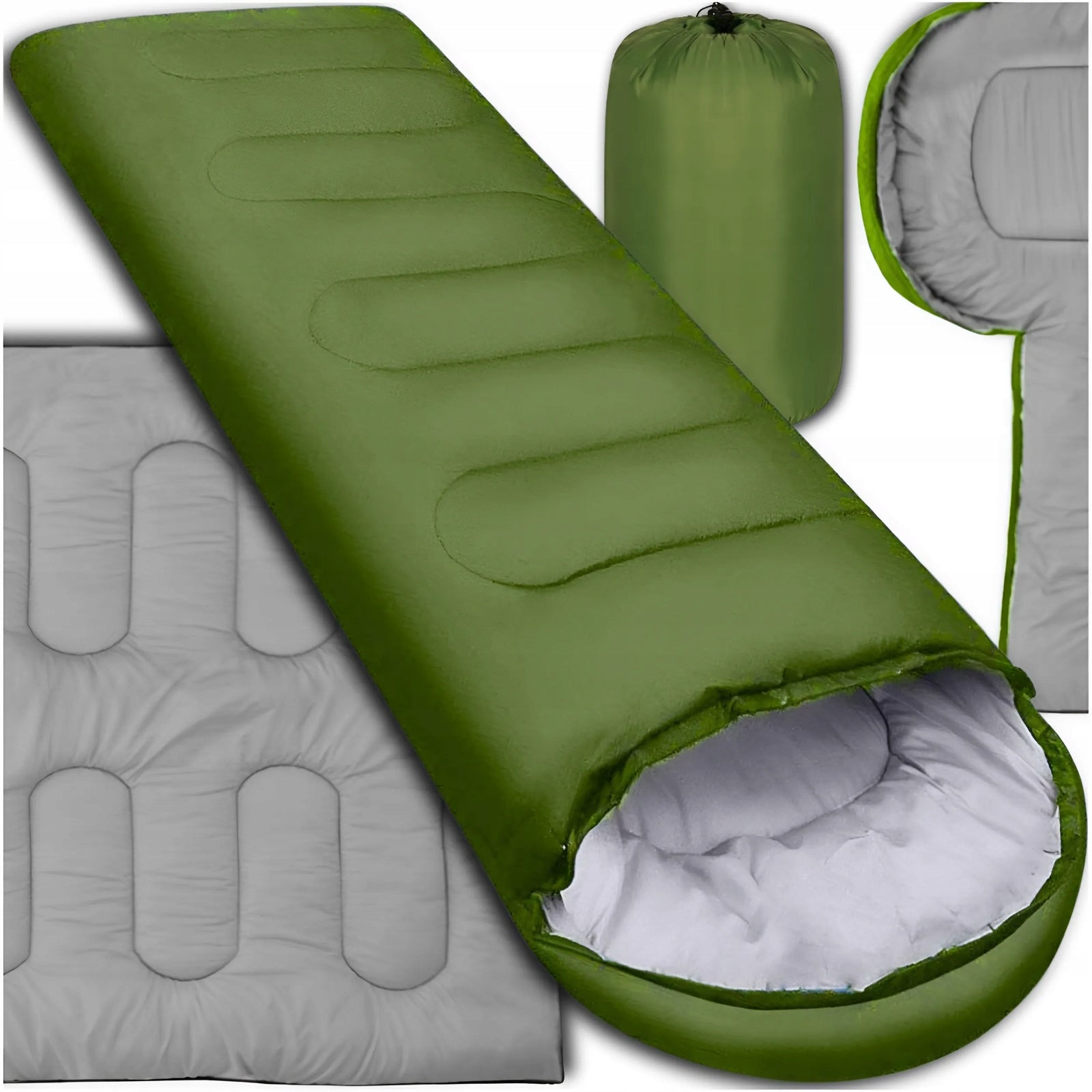 SLEEPING BAG MUMMY HIKING CAMPING DUVET TOURIST WARM LIGHT HOOD Manufacturer code ŚPIWÓR TURYSTYCZNY MUMIA ZIELONY MEMFLOW