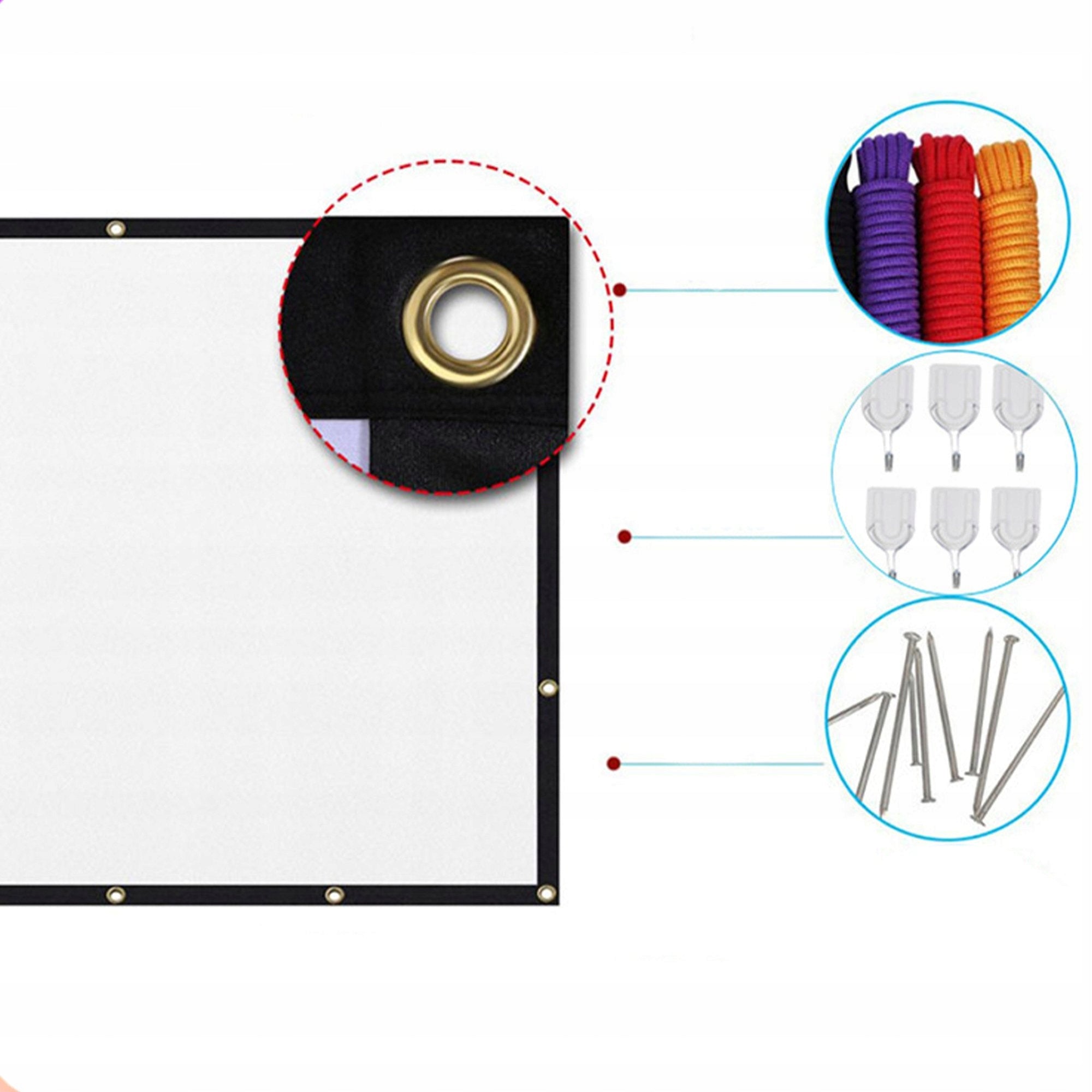 SLIDE PROJECTION SCREEN MATERIAL PORTABLE LARGE 100" INCHES 221x125CM Manufacturer code #11759